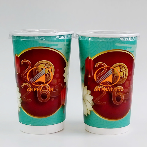 Ly Giấy 18oz 2 lớp New Year Xanh Ngọc