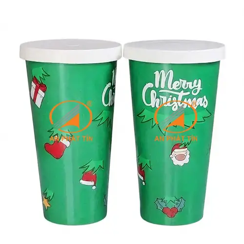 Ly Giấy 22oz Giáng Sinh Xanh 2026